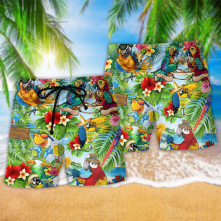 Parrot Love Life Tropical Floral - Beach Short - Owl Ohh - Owl Ohh