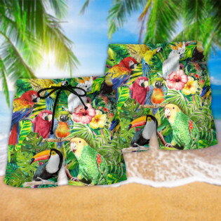 Parrot Lovely Life Tropical Floral - Beach Short - Owl Ohh - Owl Ohh