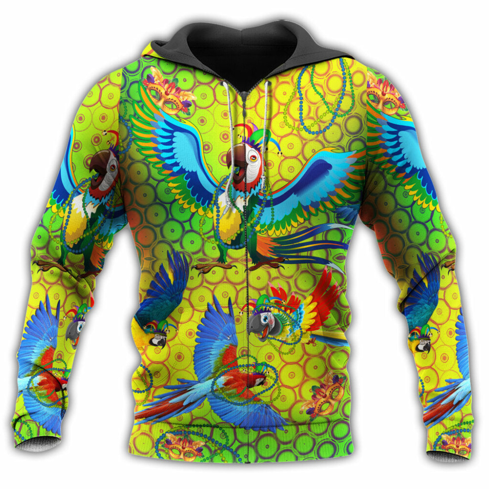 Parrot Mardi Gras So Stunning Colors - Hoodie - Owl Ohh - Owl Ohh