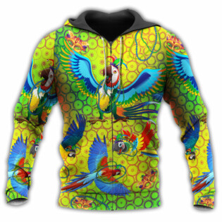 Parrot Mardi Gras So Stunning Colors - Hoodie - Owl Ohh - Owl Ohh