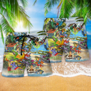 Parrot Party Tropical Summer Beach - Beach Short - Owl Ohh - Owl Ohh