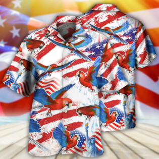 Parrot US Flag Independence Day - Hawaiian Shirt - Owl Ohh - Owl Ohh