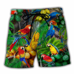 Parrot You Can Call Me Coconut Holic Tropical Summer - Beach Short - Owl Ohh - Owl Ohh