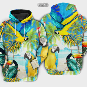 Parrots High By The Beach - Hoodie - HOOD11NVC180921