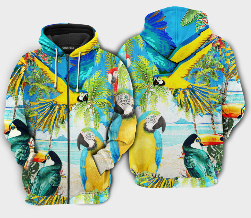 Parrots High By The Beach - Hoodie - HOOD11NVC180921