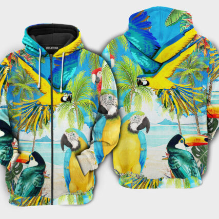 Parrots High By The Beach - Hoodie - HOOD11NVC180921
