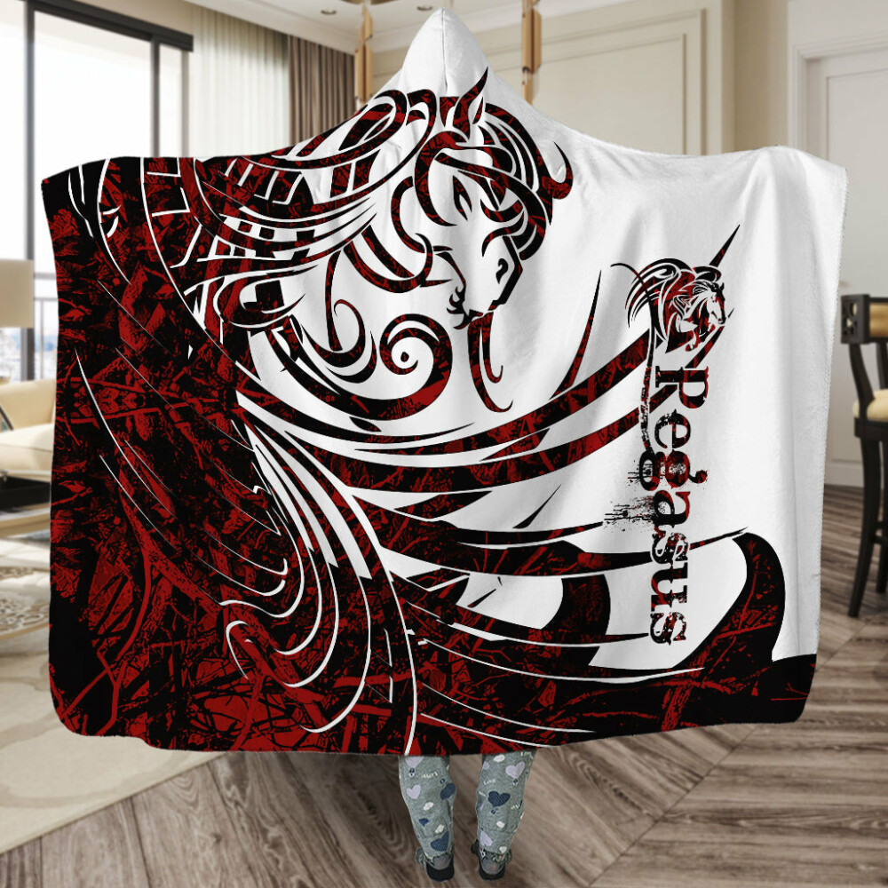 Viking Pegasus Legend Red And White Cool Style - Hoodie Blanket - Owl Ohh - Owl Ohh