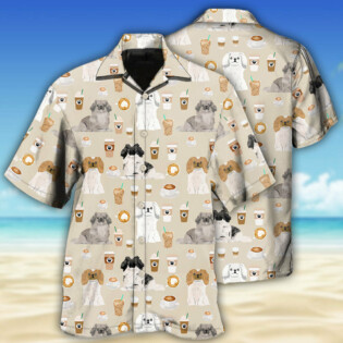 Pekingese Dog And Coffee Basic - Hawaiian Shirt - Owl Ohh - Owl Ohh