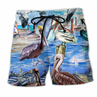 Pelican Animals Love Beach - Beach Short - Owl Ohh - Owl Ohh