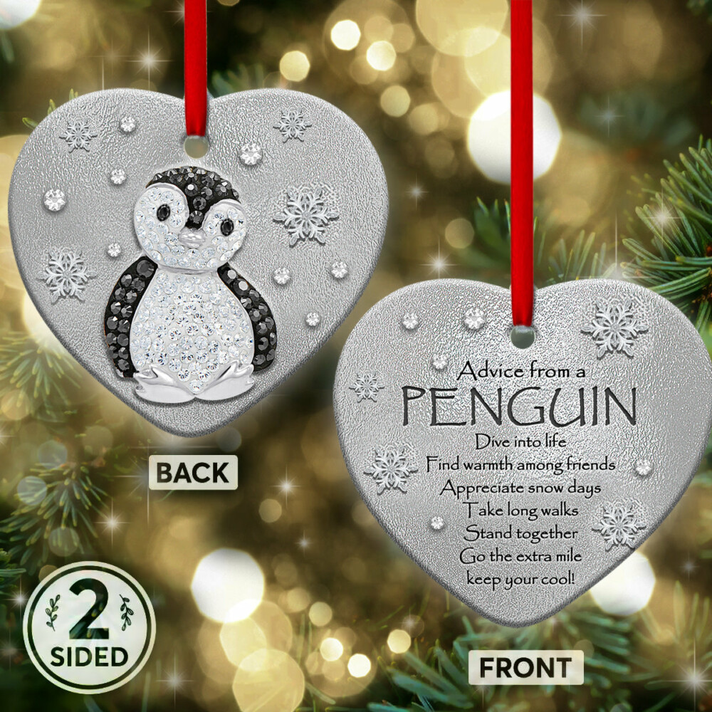 Penguin Advice From A Penguin - Heart Ornament - Owl Ohh - Owl Ohh