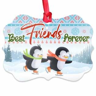 Penguin Bestie Best Friend Forever - Horizontal Ornament - Owl Ohh - Owl Ohh