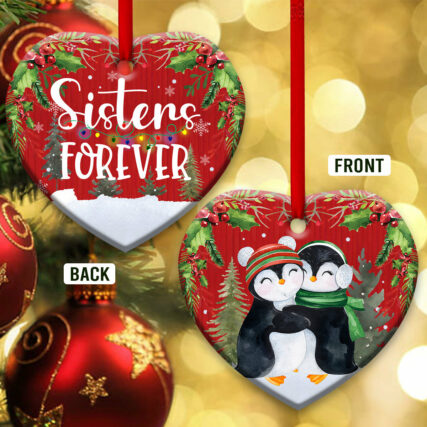Penguin Sister Forever Style - Heart Ornament - Owl Ohh - Owl Ohh