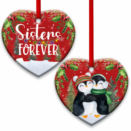 Penguin Sister Forever Style - Heart Ornament - Owl Ohh - Owl Ohh