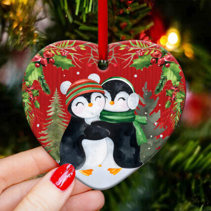 Penguin Sister Forever Style - Heart Ornament - Owl Ohh - Owl Ohh