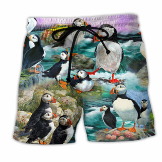 Penguin On The Coast Animals - Beach Short - Owl Ohh - Owl Ohh