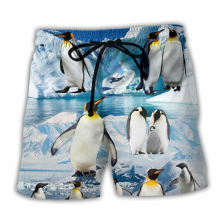 Penguins Cute Style In Snow - Beach Short - Owl Ohh - Owl Ohh