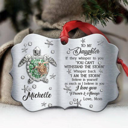 Turtle To Daughter Jewelry Style Personalized - Horizontal Ornament - Owl Ohh - Owl Ohh