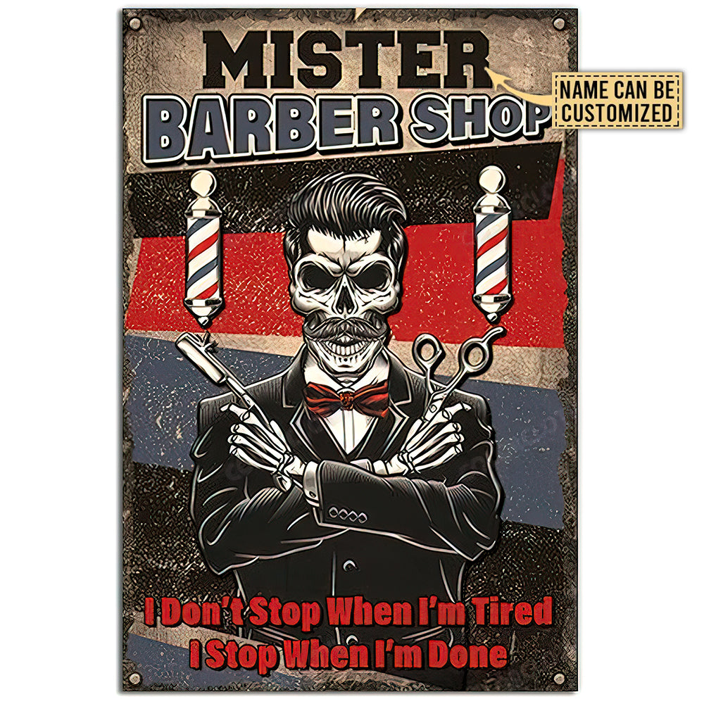 Barber Shop Stop When I'm Done Personalized - Vertical Poster - Owl Ohh - Owl Ohh