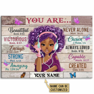 Black Woman You Are Beautiful Black Personalized - Horizontal Poster - Owl Ohh - Owl Ohh
