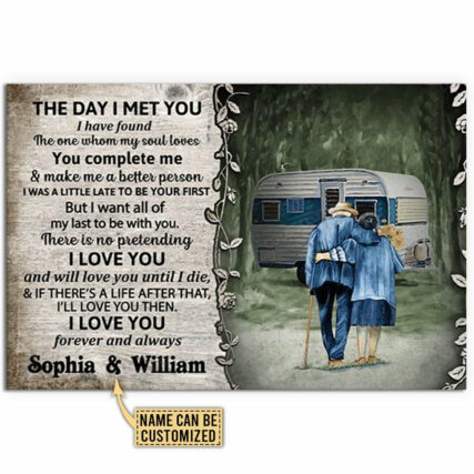 Camping The Day I Met Personalized - Horizontal Poster - Owl Ohh - Owl Ohh