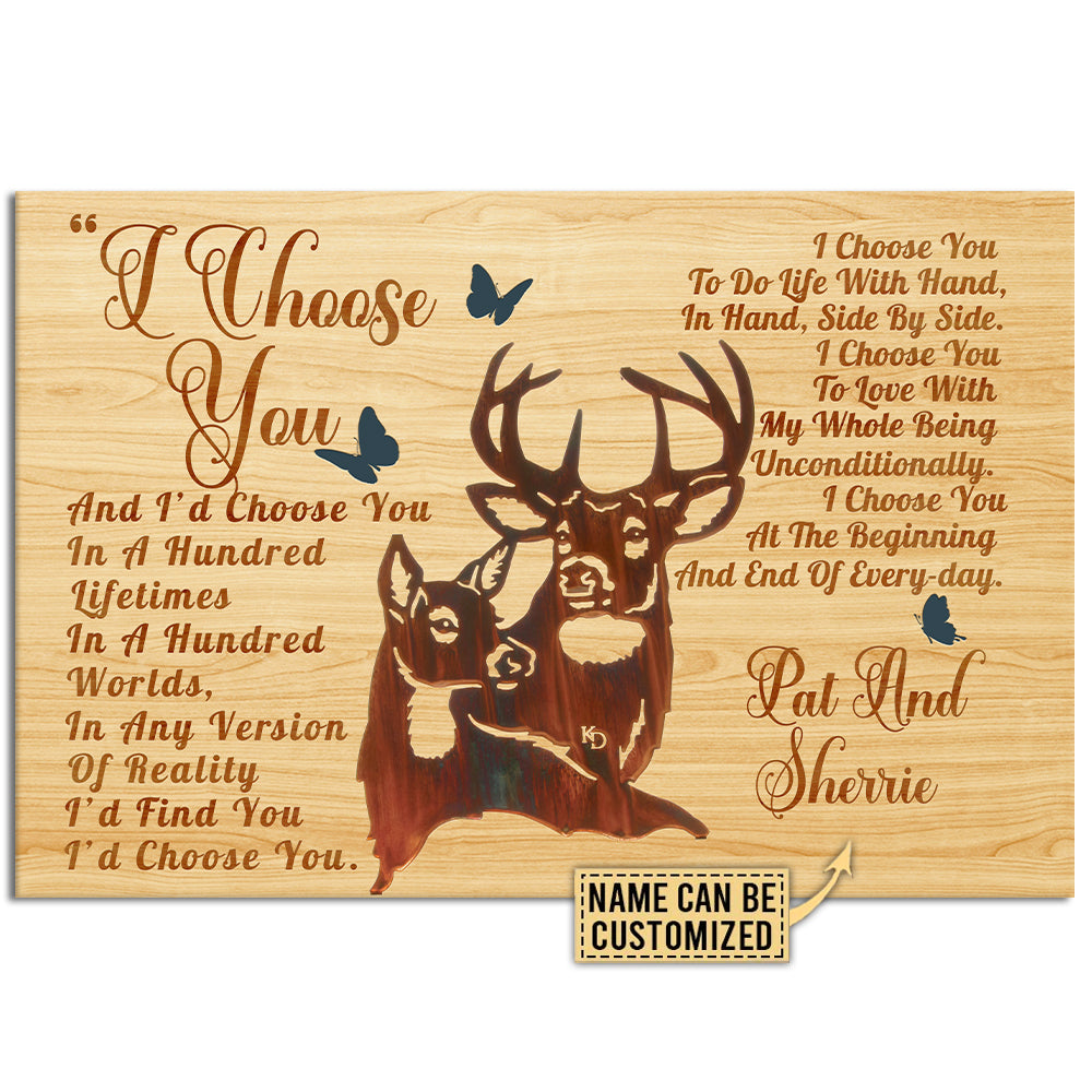 Deer I Choose You Classic Personalized - Horizontal Poster - Owl Ohh - Owl Ohh