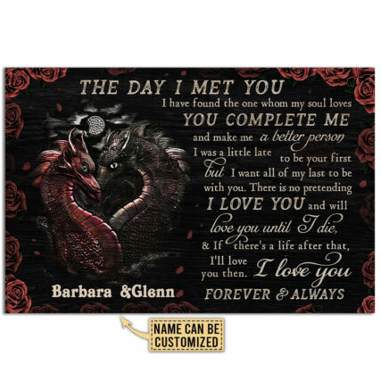 Dragon The Day I Met You Personalized - Horizontal Poster - Owl Ohh - Owl Ohh