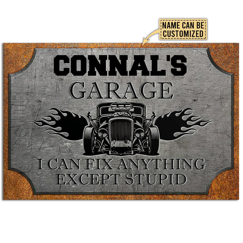 Hot Rod Garage Metal Personalized - Horizontal Poster - Owl Ohh - Owl Ohh