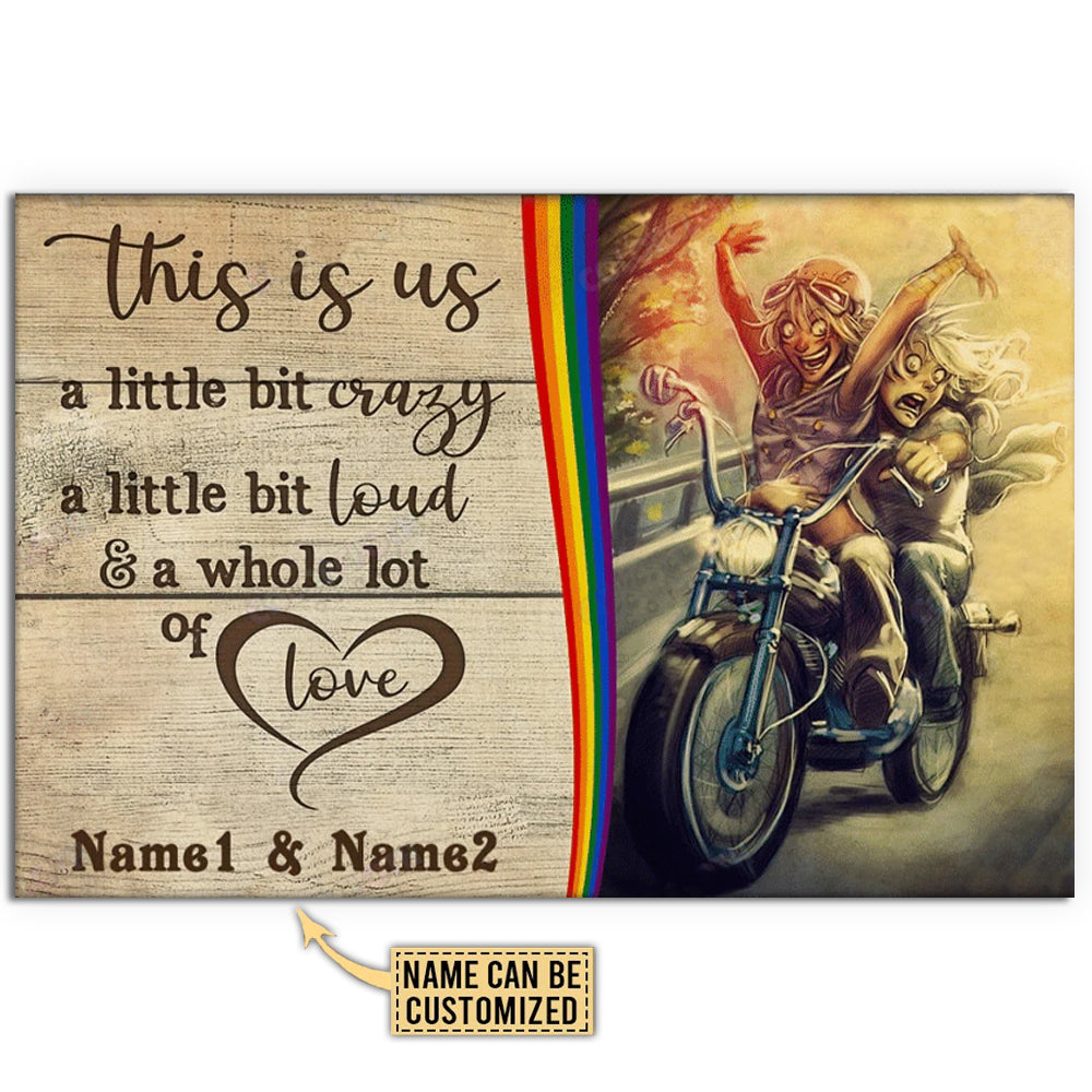 LGBT Lesbian Couple Motorcycle This Is Us Personalized - Horizontal Poster - Owl Ohh - Owl Ohh