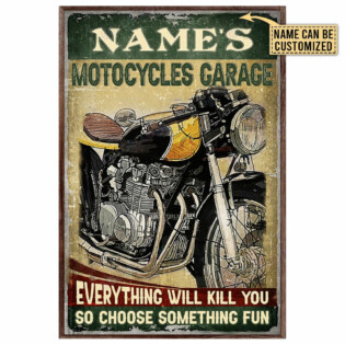 Motorcycle Garage Special Cool Personalized - Vertical Poster - Owl Ohh - Owl Ohh