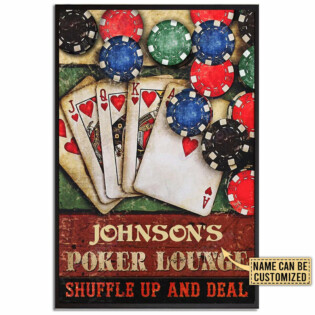 Poker Lounge Shuffle Up And Deal Personalized - Vertical Poster - Owl Ohh - Owl Ohh