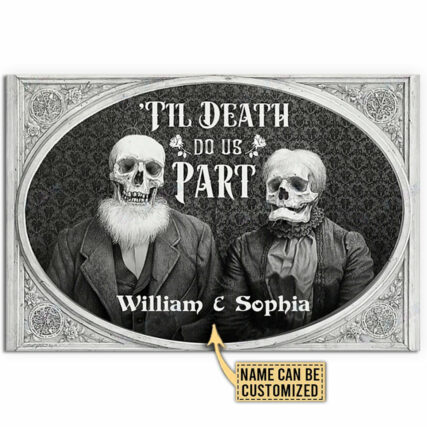 Skull Skeleton Do Us Part Personalized - Horizontal Poster - Owl Ohh - Owl Ohh
