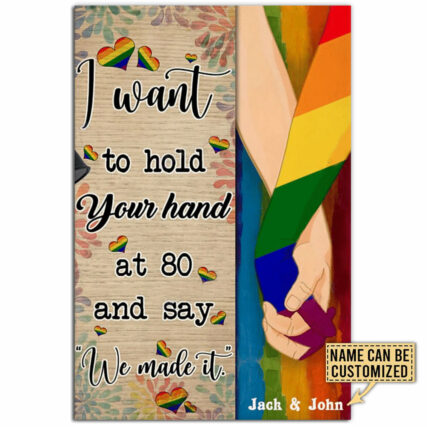 LGBT Couple At My 80 Personalized - Vertical Poster - Owl Ohh - Owl Ohh