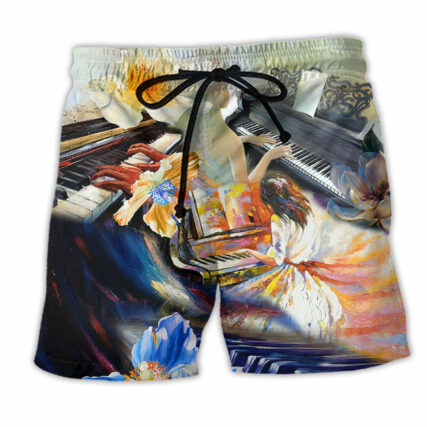 Piano Music Love Piano Forever - Beach Short - Owl Ohh - Owl Ohh