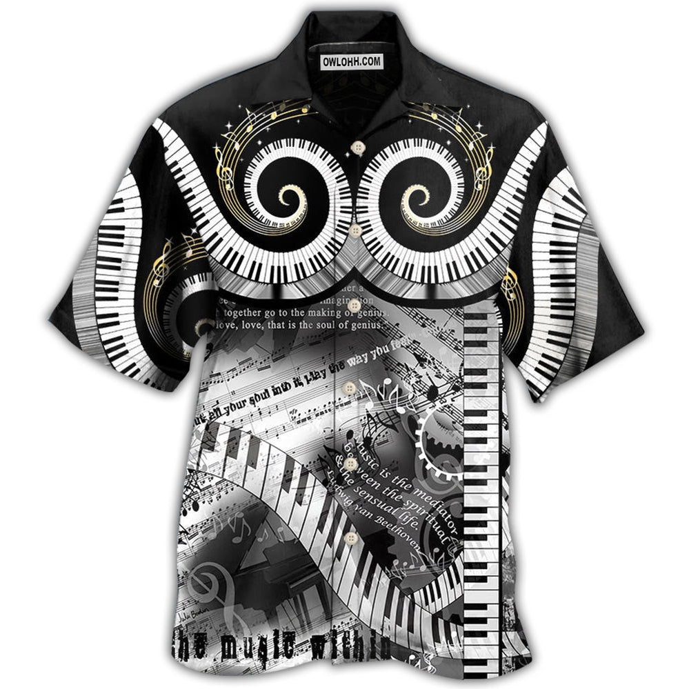 Piano Music Lover Made Happy - Hawaiian Shirt - Owl Ohh - Owl Ohh