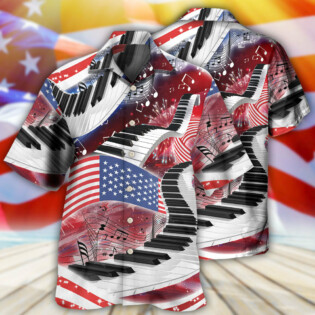 Piano Music Lover USA Flag Independence Day - Hawaiian Shirt - Owl Ohh - Owl Ohh