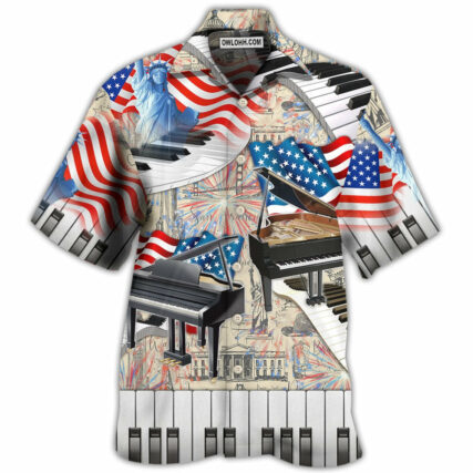 Piano Music Independence Day - Hawaiian Shirt - Owl Ohh - Owl Ohh