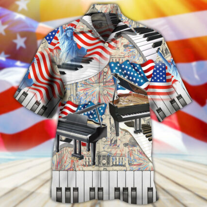 Piano Music Independence Day - Hawaiian Shirt - Owl Ohh - Owl Ohh