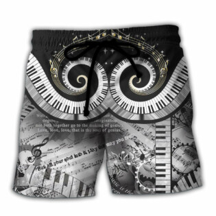 Piano Love Music Style - Beach Short - Owl Ohh