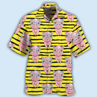 Pig Cartoon - Hawaiian Shirt - Owl Ohh - Owl Ohh