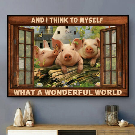 Pig What A Wonderful World - Horizontal Poster - Owl Ohh - Owl Ohh