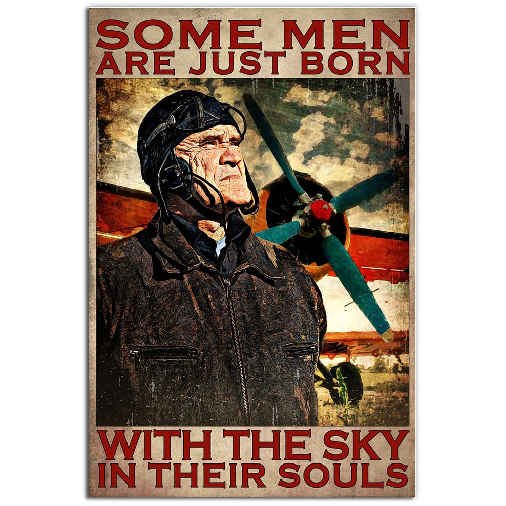 Pilot Some Men Are Just Born With The Sky In Their Souls Vintage - Vertical Poster - Owl Ohh - Owl Ohh