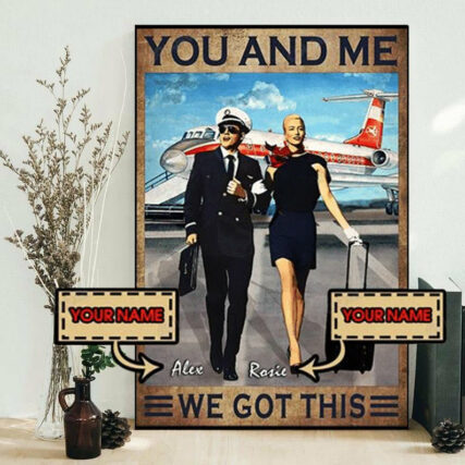 Pilot You And Me On Airport Personalized - Vertical Poster - Owl Ohh - Owl Ohh