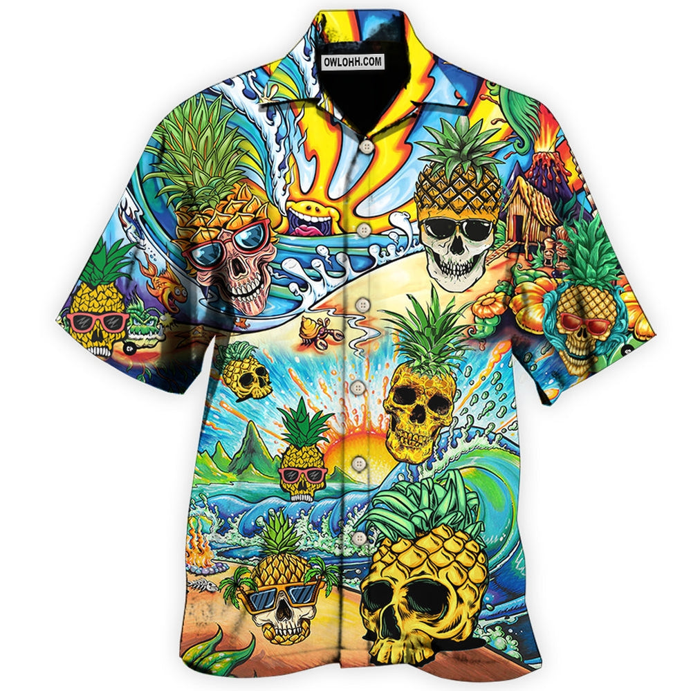 Fruit Pineapple Love Summer - Hawaiian Shirt - Owl Ohh for men and women, kids - Owl Ohh