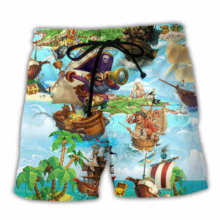 Pirate It Is Time Of Treasure Hunting - Beach Short - Owl Ohh - Owl Ohh