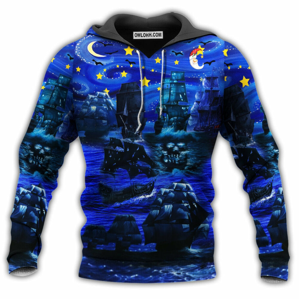 Pirate Ship Under The Romantic Blue - Hoodie - Owl Ohh - Owl Ohh