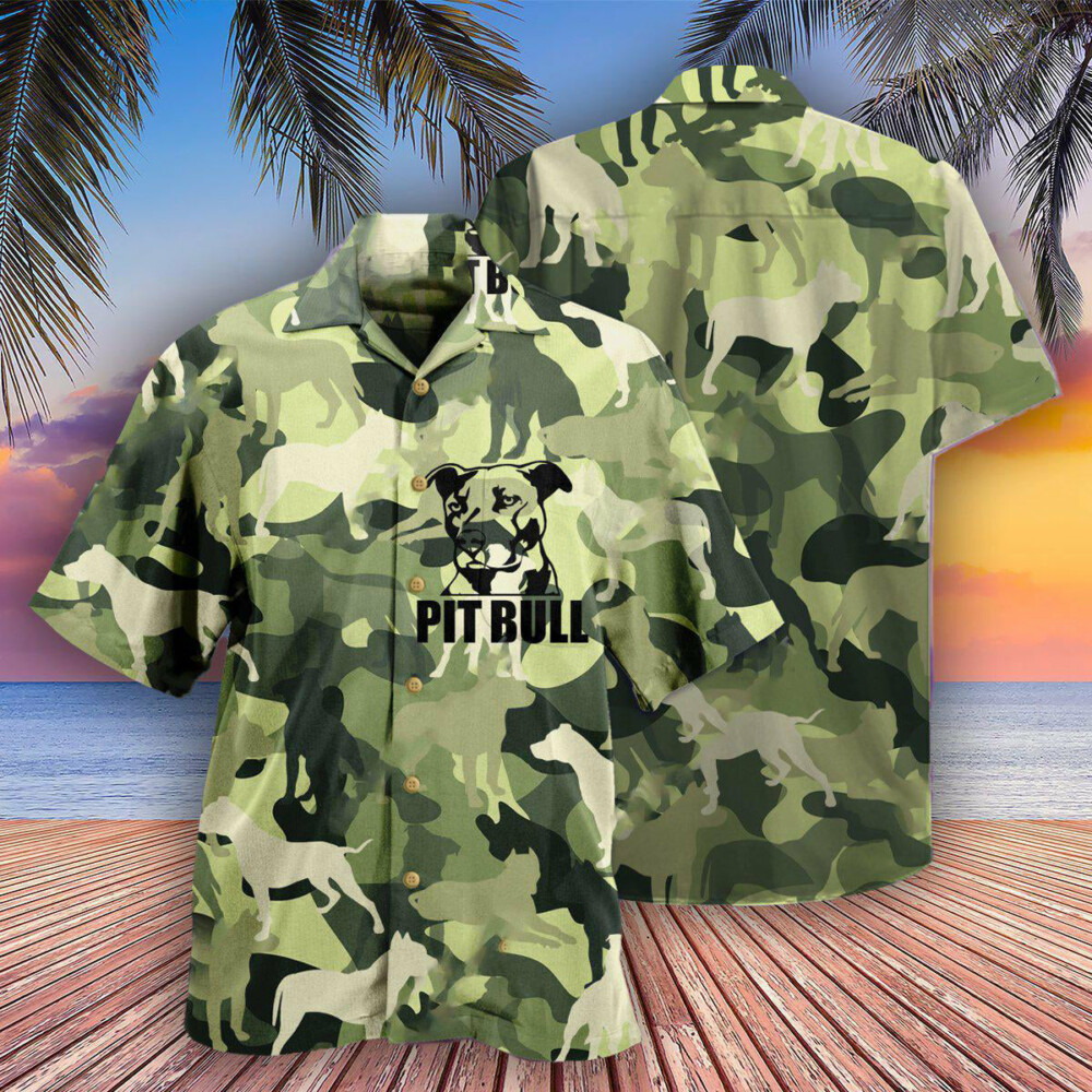 Pitbull Camouflage Style - Hawaiian Shirt - Owl Ohh - Owl Ohh