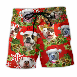 Pitbull Dogs Christmas Pitbulls Are Family - Beach Short - Owl Ohh - Owl Ohh