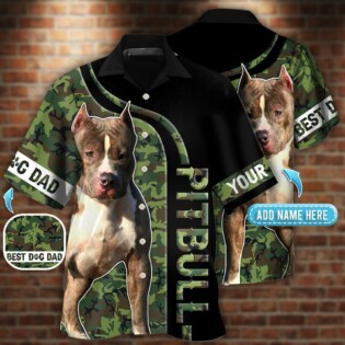 Pitbull Camo Best Dog Dad Personalized - Hawaiian Shirt - Owl Ohh - Owl Ohh