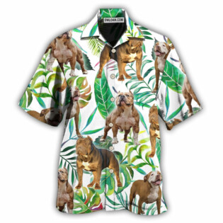Pitbull And Tropical Leaf - Hawaiian Shirt - Owl Ohh - Owl Ohh