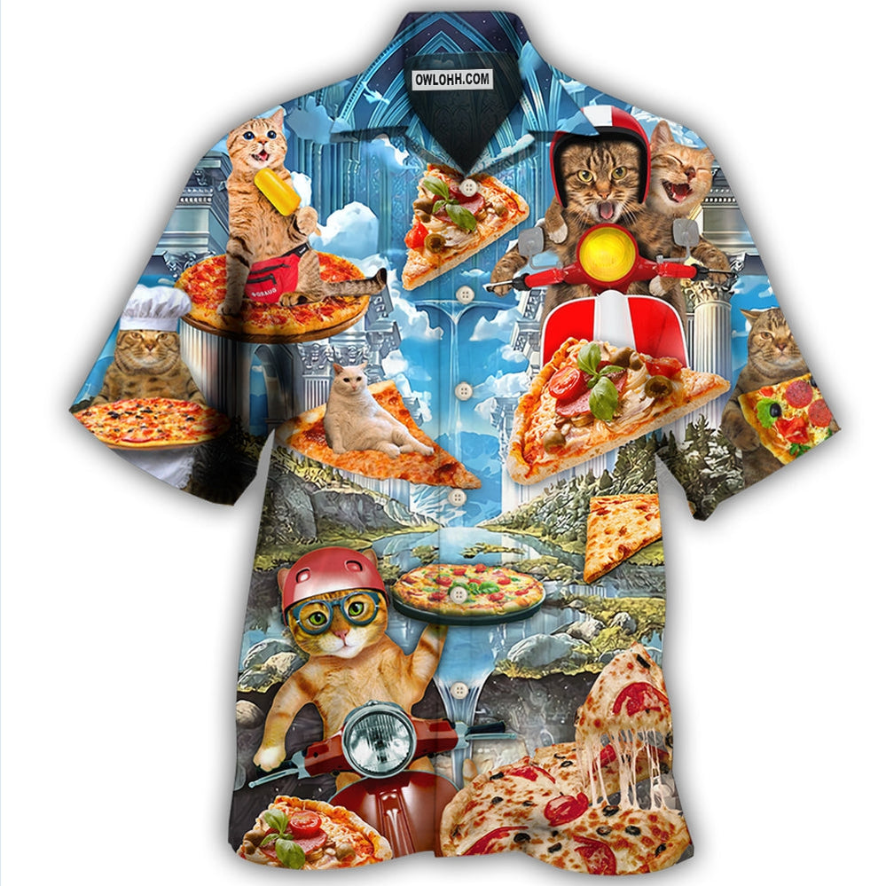 Cat Pizza Cat Funny Style - Hawaiian Shirt - Owl Ohh - Owl Ohh